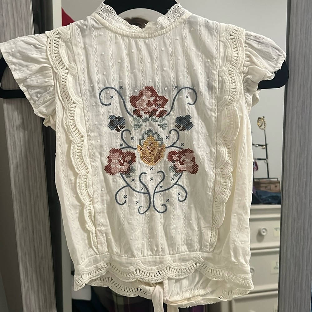 white embroidered top!!